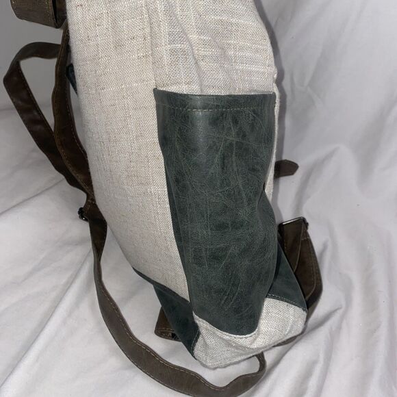 new The Barrel Shack Handcrafted “The Adrianna” Bag Tote Backpack Boho Linen - Picture 5 of 10